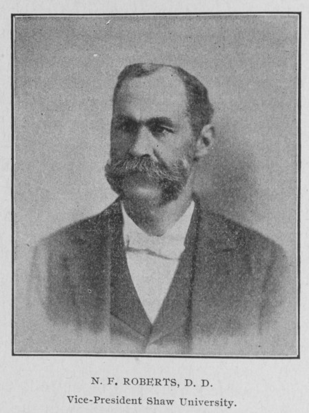N. F. Roberts, D.D.; Vice-President Shaw University, 1902. Creator: Unknown.