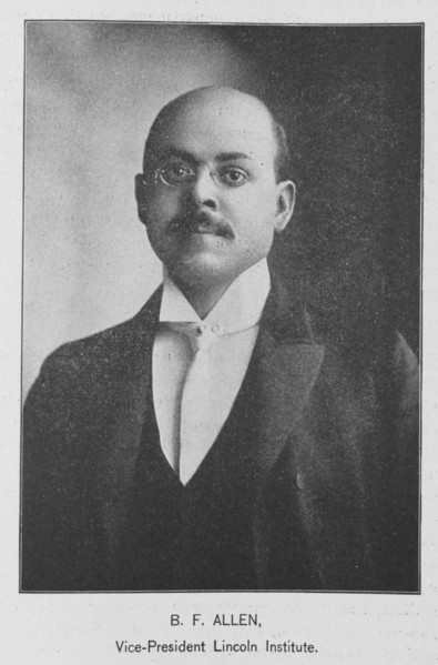 B. F. Allen; Vice-President Lincoln Institute, 1902. Creator: Unknown.