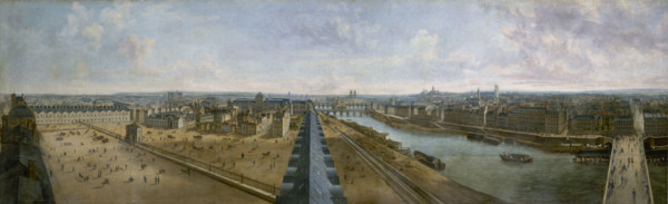 Panoramic view of Paris from the roof of the Pavillon de Flore, in the Tuileries Gardens, c1833.  Creator: Unknown.