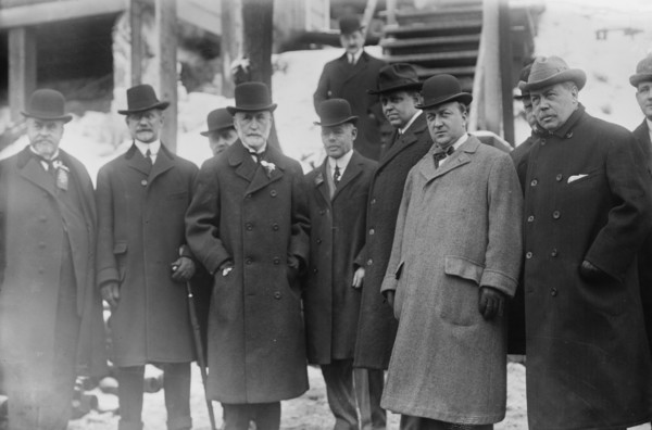 C.N. Chadwick, Chas. Straus, J.F. Galvin, Mayor Gaynor, J. Waldo Smith, R. Waldo, Thompson..., 1912. Creator: Bain News Service.