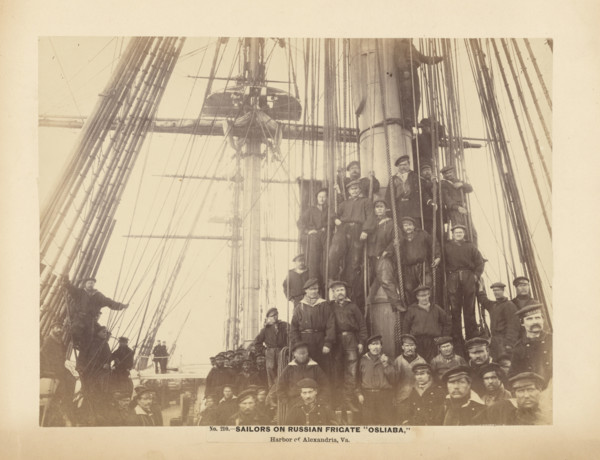 No. 210. Sailors on Russian Frigate \Osliaba,\ Harbor of Alexandria, Va., December 1863. Creator: Andrew Joseph Russell.