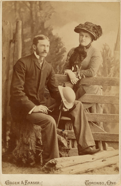 Portrait of a Canadian couple, about 1885. Creator: Gagen & Fraser.