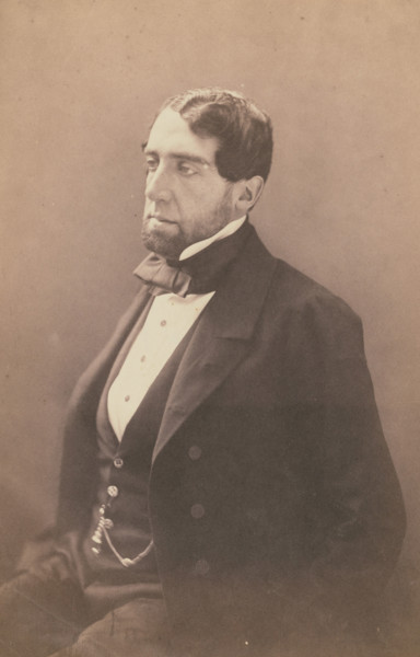 St. Albin, bibliothecaire de L'impératrice Eugénie, 1855-1859. Creator: Nadar.
