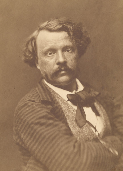 Self-portrait in striped coat, about 1856-1858. Creator: Nadar.