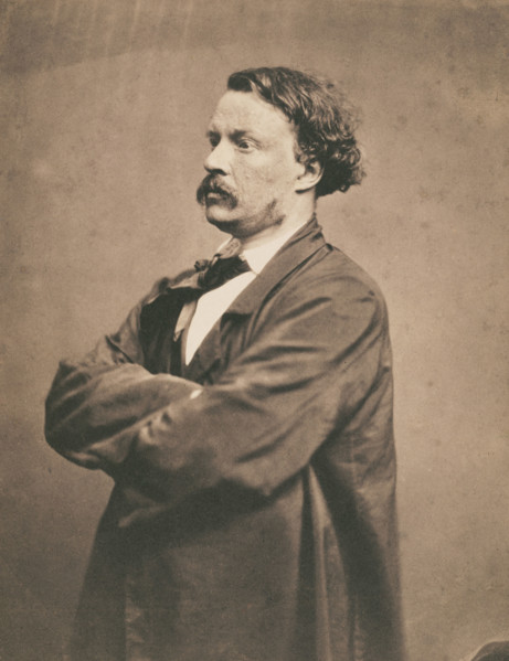 Self-portrait in smock Félix Nadar, 1855-1857. Creator: Nadar.