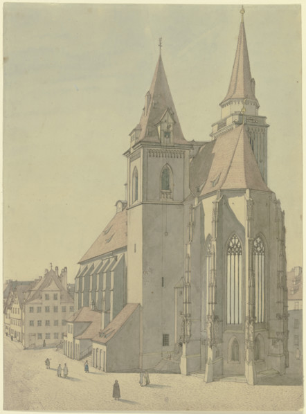 St. John's Church in Ansbach, 19th century. Creator: Ludwig Hoffstadt.