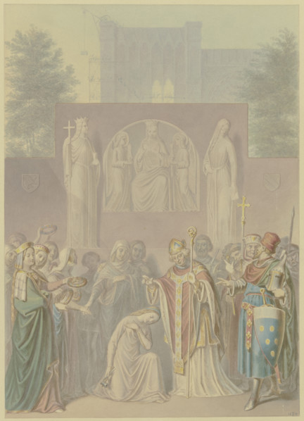 Sabine von Steinbach blessed and crowned, 1858. Creator: Ferdinand Fellner.
