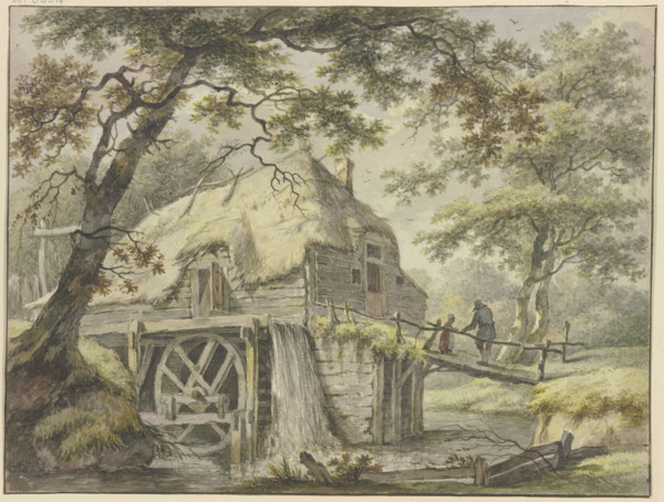 Mill in the forest, 18th century. Creator: Bartholomeus Barbiers.
