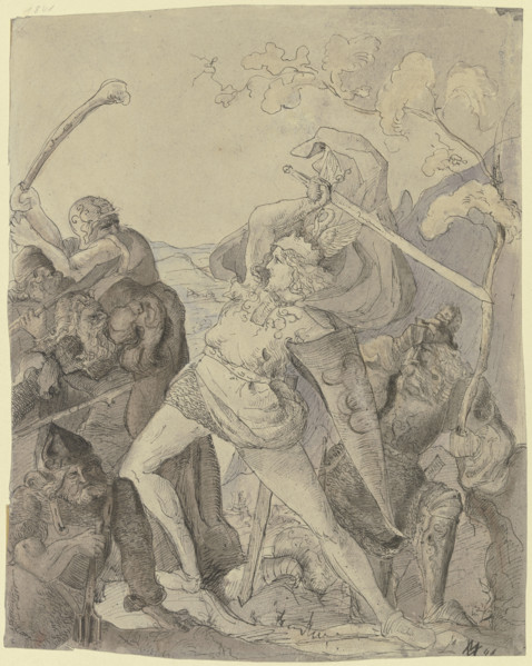 Battle scene, 1846. Creator: Victor Muller.