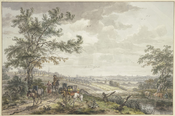 Landscape with Pack Donkeys, near Hilversum, (1779?). Creator: Egbert van Drielst.