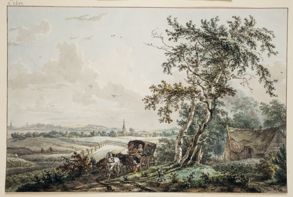 Landscape with Coach, near Hilversum, (1779?). Creators: Egbert van Drielst, Jacob Cats.