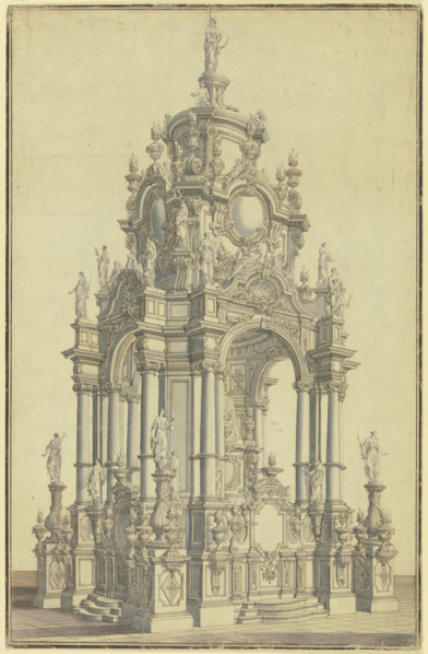 Design for an altar, early-mid 18th century. Creator: Alessandro Galli Bibiena.