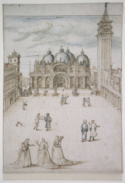 Saint Mark's Square in Venice, c1578-1593. Creator: Joris Hoefnagel.