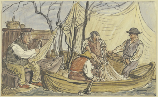 Outgoing fishermen, 1898. Creator: Fritz Boehle.