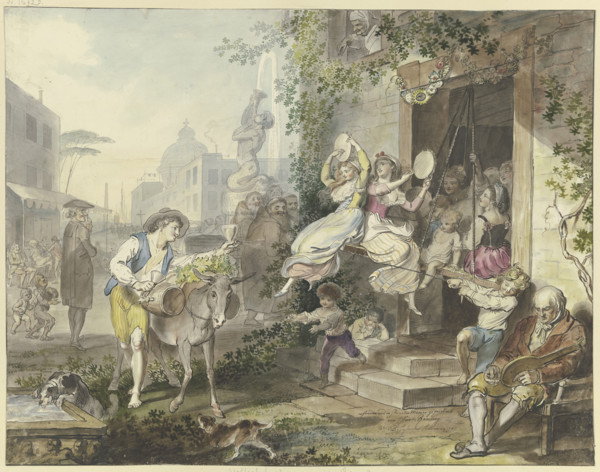 Popular amusements in Rome, 1797. Creator: Johann Heinrich Ramberg.