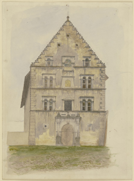 The town hall in Karlstadt am Main, mid-19th century. Creator: Josef Ferdinand Becker.