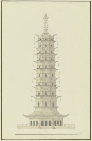 The porcelain tower, 19th century. Creator: Gustav Rügemer.