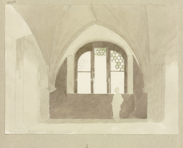 Star-vaulted room of the chapel in the Brömserhof in Rüdesheim, 1883. Creator: Carl Theodor Reiffenstein.