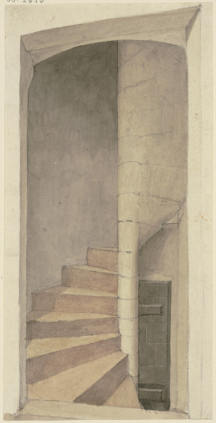 Newel stairs, mid-19th century. Creator: Karl Ballenberger.