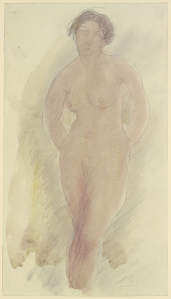 Standing female nude, front view, c1860-1900. Creator: Auguste Rodin.