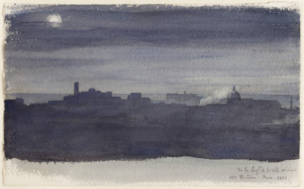 View of Rome at Night, 1836. Creator: Hippolyte-Jean Flandrin.