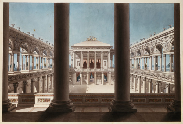 Columns enclosing a courtyard, c1780-1800. Creator: Giorgio Fuentes.
