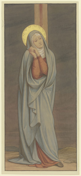 Mary sorrowful beneath the cross, 1868. Creator: Eduard von Steinle.