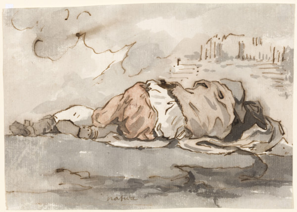 Study of a Sleeping Youth, Seen from Behind, 1752-1756. Creator: Augustin Pajou.