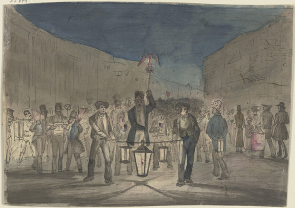 The "lantern ruckus", c1830-1880. Creator: Jakob Dielmann.
