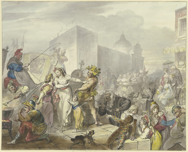 Roman carnival scene, 18th century. Creator: Johann Heinrich Ramberg.
