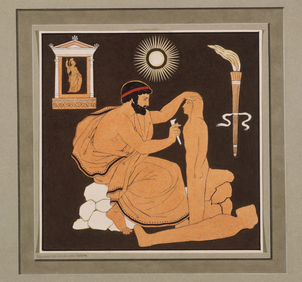 Prometheus molds man from clay, c1832. Creator: Philipp Veit.
