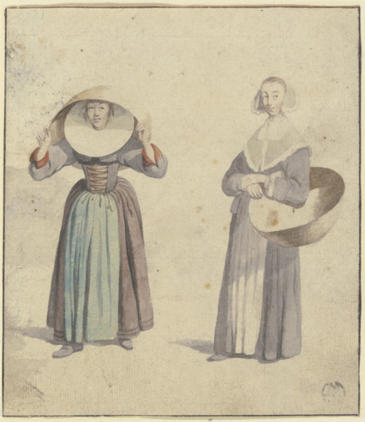 Two traditional woman's costumes, c1620-1670. Creator: Wenceslaus Hollar.