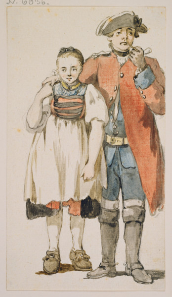 Soldier and girl, c1771-1772. Creator: Georg Melchior Kraus.