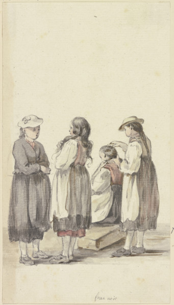 Four Black Forest peasant girls, c1771-1772. Creator: Georg Melchior Kraus.