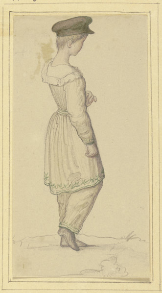 Boy in a long overcoat in lost profile, c1820-1863. Creator: Marie Ellenrieder.