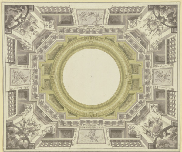 Illusionist view into a drum, 18th century. Creator: Unknown.