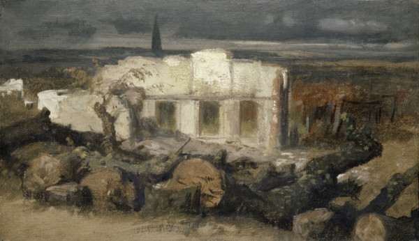 Destroyed House in Kehl, 1870. Creator: Arnold Bocklin.