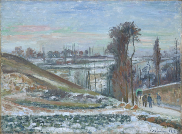 Snow effect at the Hermitage, 1875. Creator: Camille Pissarro.