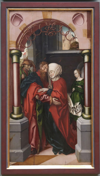 Joachim and Anne at the Golden Gate, 1512. Creator: Hans Fries.