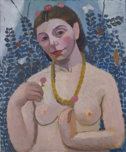 Self-Portrait as a Half-Length Nude with Amber Necklace II, 1906. Creator: Paula Modersohn-Becker.
