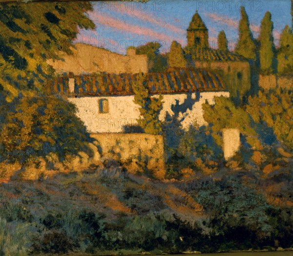 ''Village at night''. Creator: Nicolau Raurich Petre. Creator: Nicolau Raurich Petre;Nicolau Raurich i Petre;Raurich i Petre, Nicolau;Petre, Nicolau Raurich i;Petre, Nicolas Raurich y;Nicolas Raurich ...