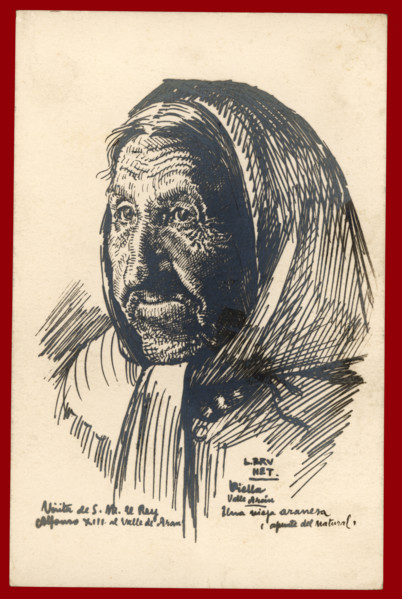 Postcard - local woman, Viella, Aran Valley, Catalunya, 1920s.  Creator: Llorenç Brunet Torroll.