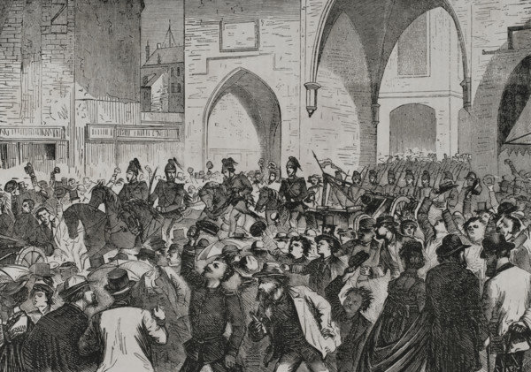 Franco-Prussian War (1870-1871): Entry into Munich (Bavaria) of several French cannons..., 1870.  Creator: Tomás Carlos Capuz.