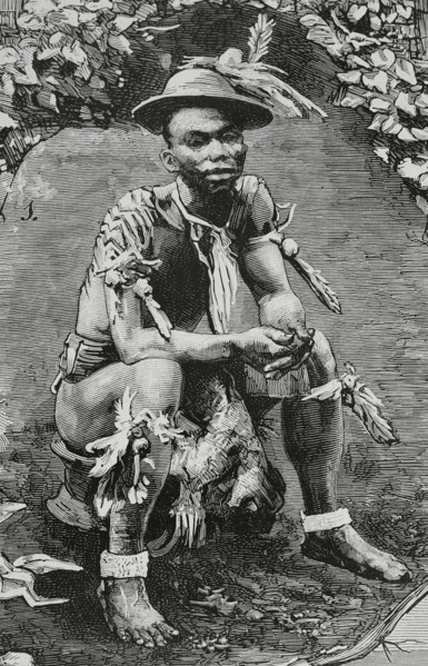 Siova-Biahome, chieftain of Musola (Boloko, South Bioko, Bioko Island), Spanish Guinea, 1883. Creator: Tomás Carlos Capuz.