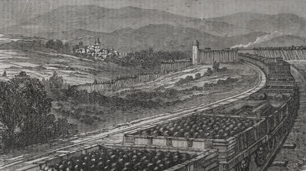 Franco-Prussian War (1870-1871): German train at Nauheim, transporting bullets...September 1870. Creator: Tomás Carlos Capuz.