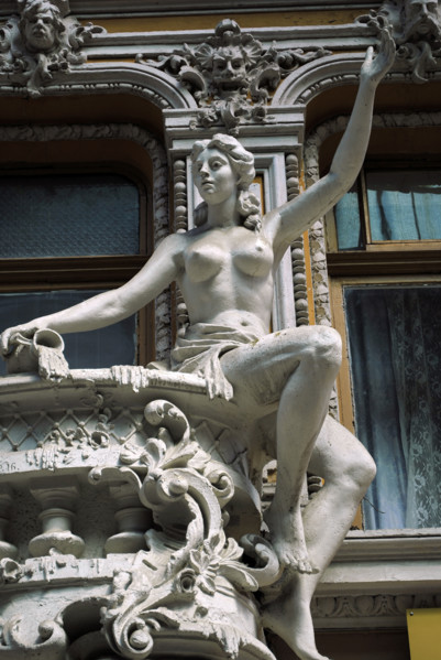 Female statue, "The Passage", hotel and mall, Odessa, Ukraine, 2011. Creator: LTL.