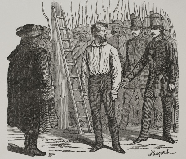 Edmund Zichy is hanged, 1848, (1856).  Creator: Unknown.