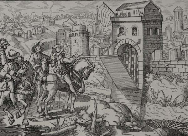 Siege of a town by a feudal army, 1575, (1877).  Creator: Unknown.