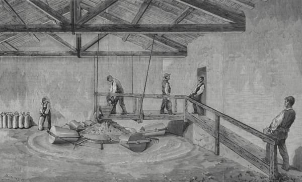 New gypsum mill, Montenegro system,  facilities of Messrs Rous,Vallecas, Madrid, Spain. 1883. Creator: Unknown.