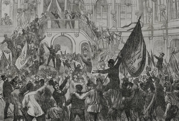 Proclamation of the French Republic in Paris, 1870.  Creator: Ribas.
